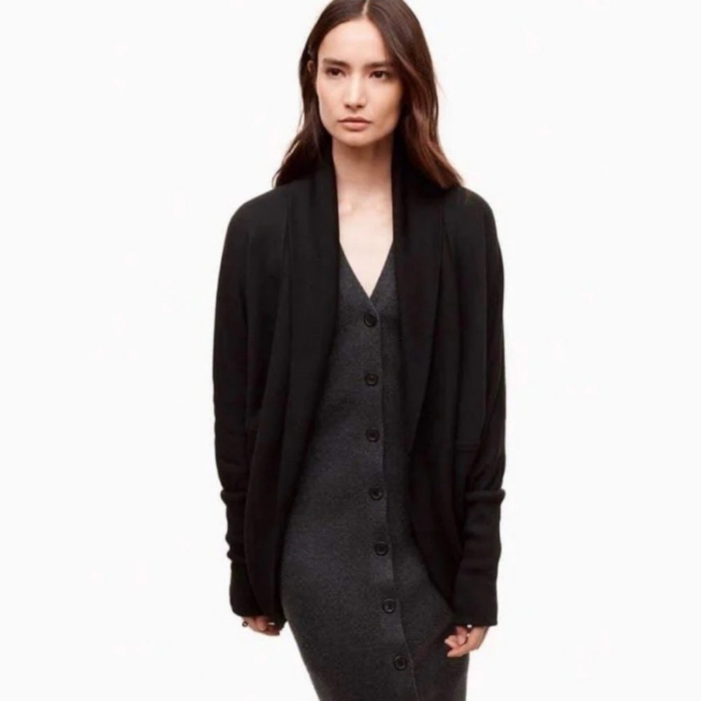 Aritzia WILFRED Black Diderot Cocoon Cardigan